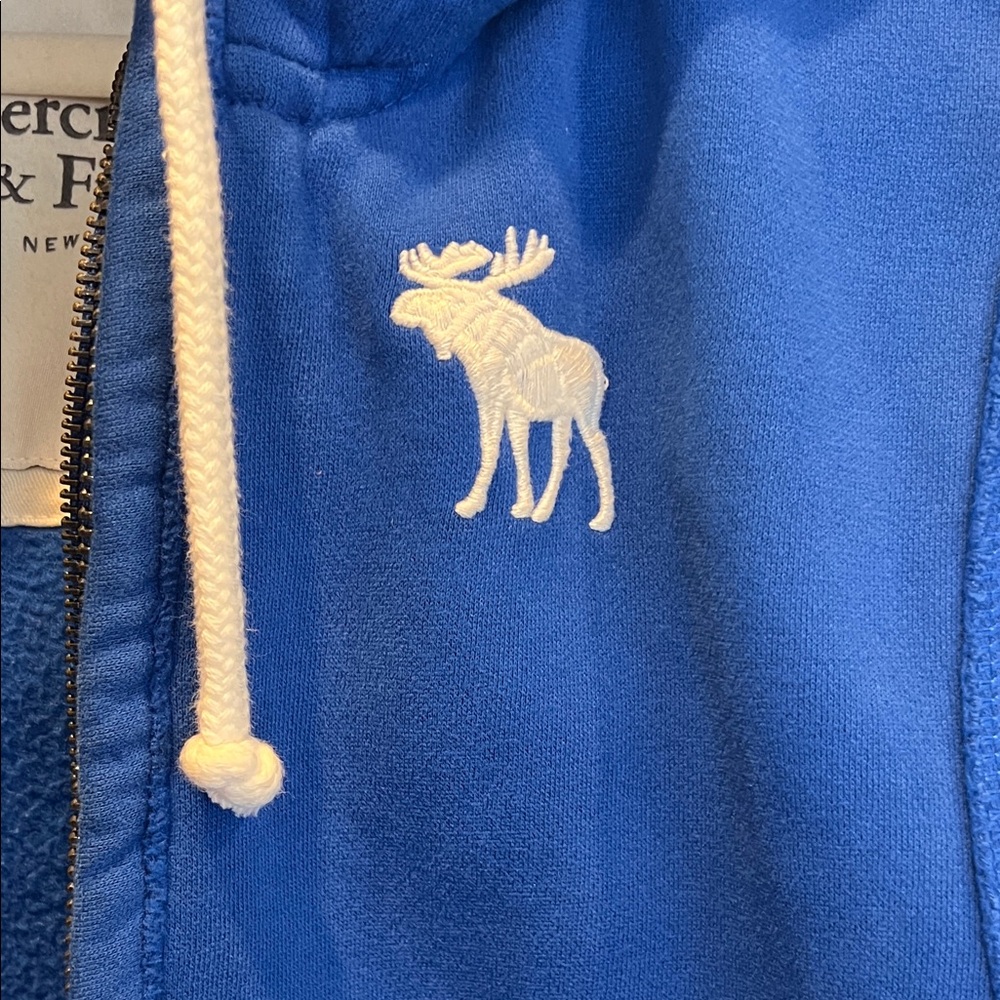 Abercrombie & Fitch Men's Muscle Fit Full-Zip Hoodie Royal Blue Size M - Picture 4 of 9